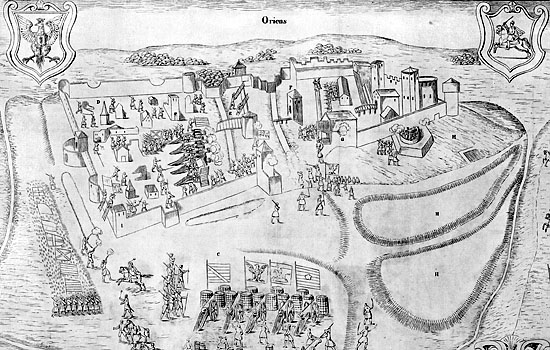 Osa J. Lauruse gravüürist 1602. a. piiramise kohta